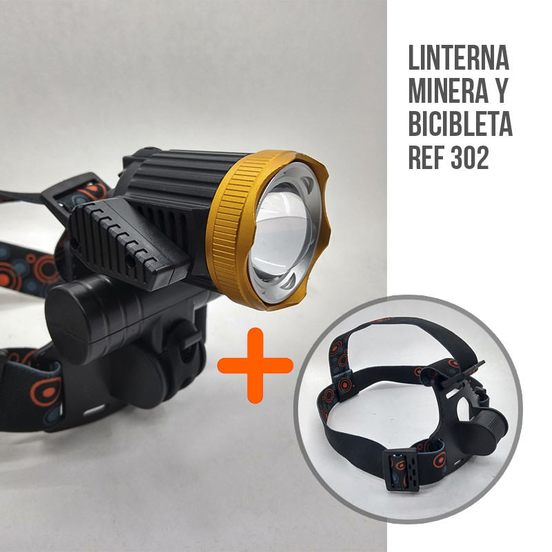 Linterna Minera LED 2 En 1 Camping 302